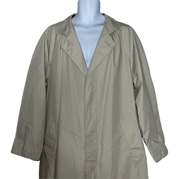 Vintage London Fog Towne Khaki Tan Single Layer Trench Coat Men's 38 Reg - Picture 2 of 9